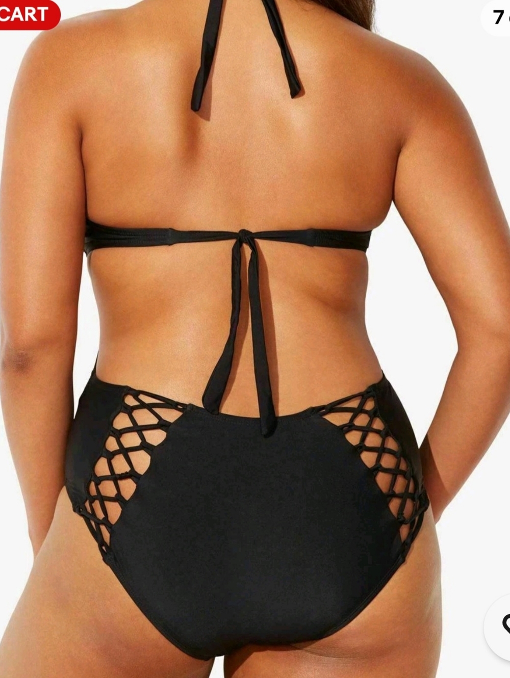 Swimsuits For All Secret Agent Black Lace-Up Plunge One-Piece - Picture 2 of 8